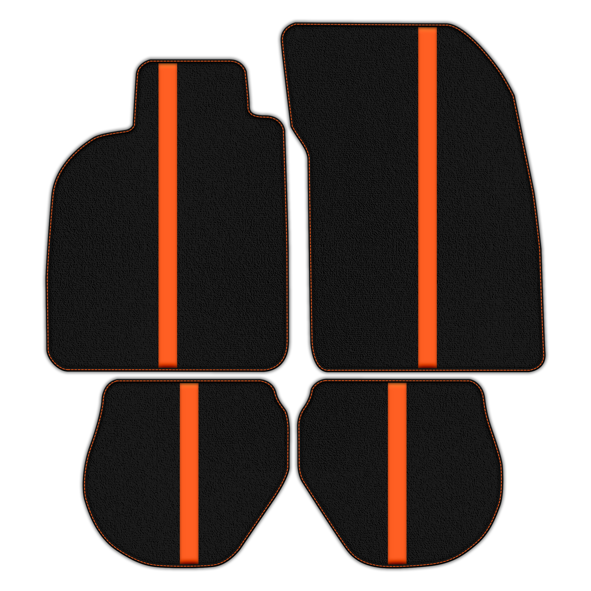 Black Floor Mats with Leather Line for Porsche 911 - 993 (1994-1998) - Various Colors