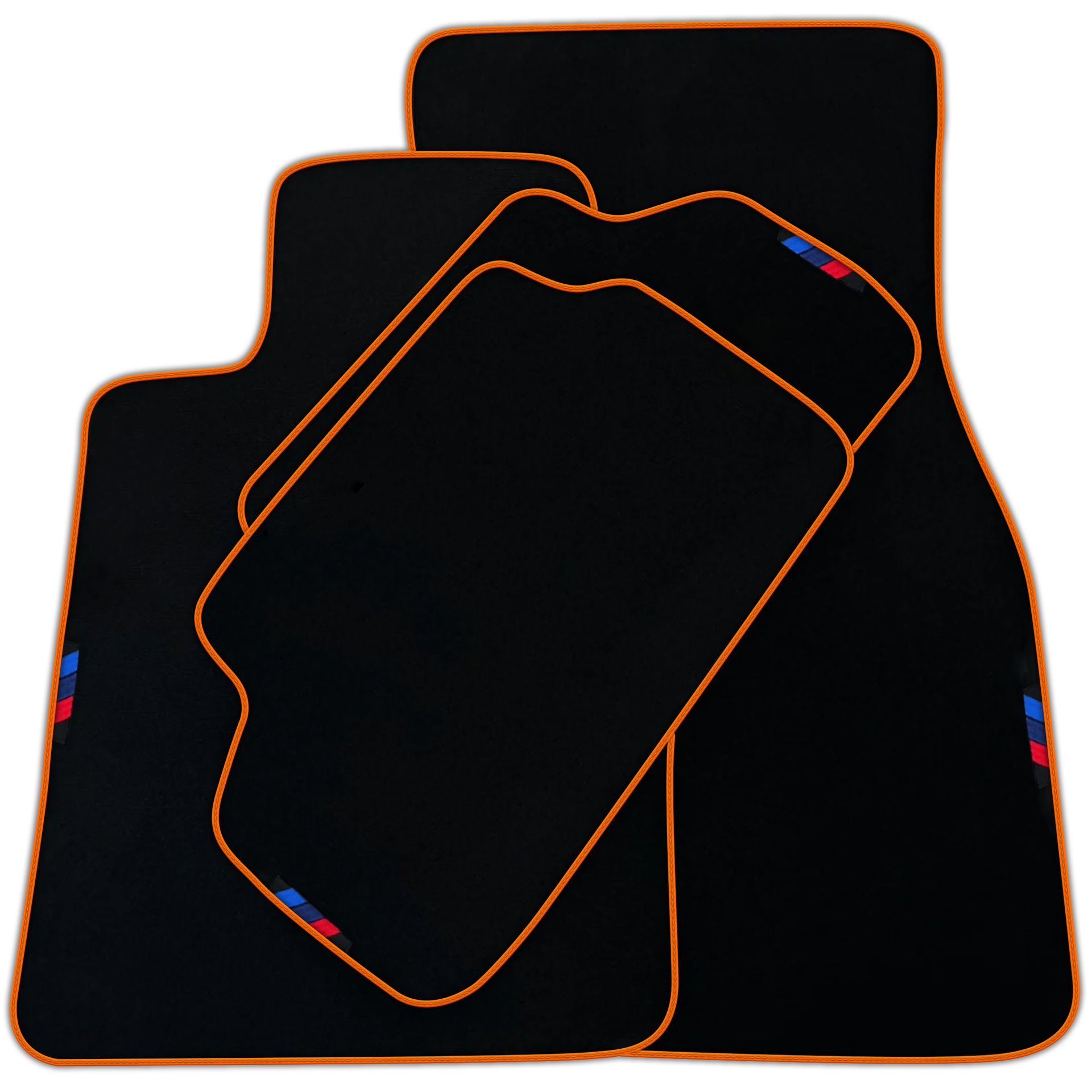 Black Floor Mats For BMW 7 Series F02 | Sky Blue Trim AutoWin Brand | Various Trim Colors