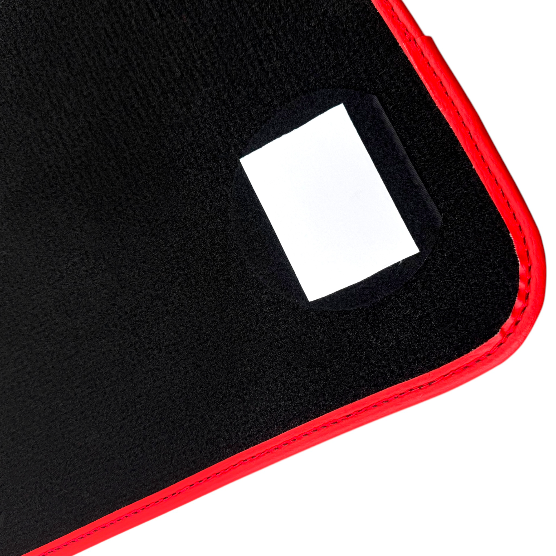 Black Floor Mats for Lamborghini Huracan STO with Carbon Fiber Leather | Red Trim
