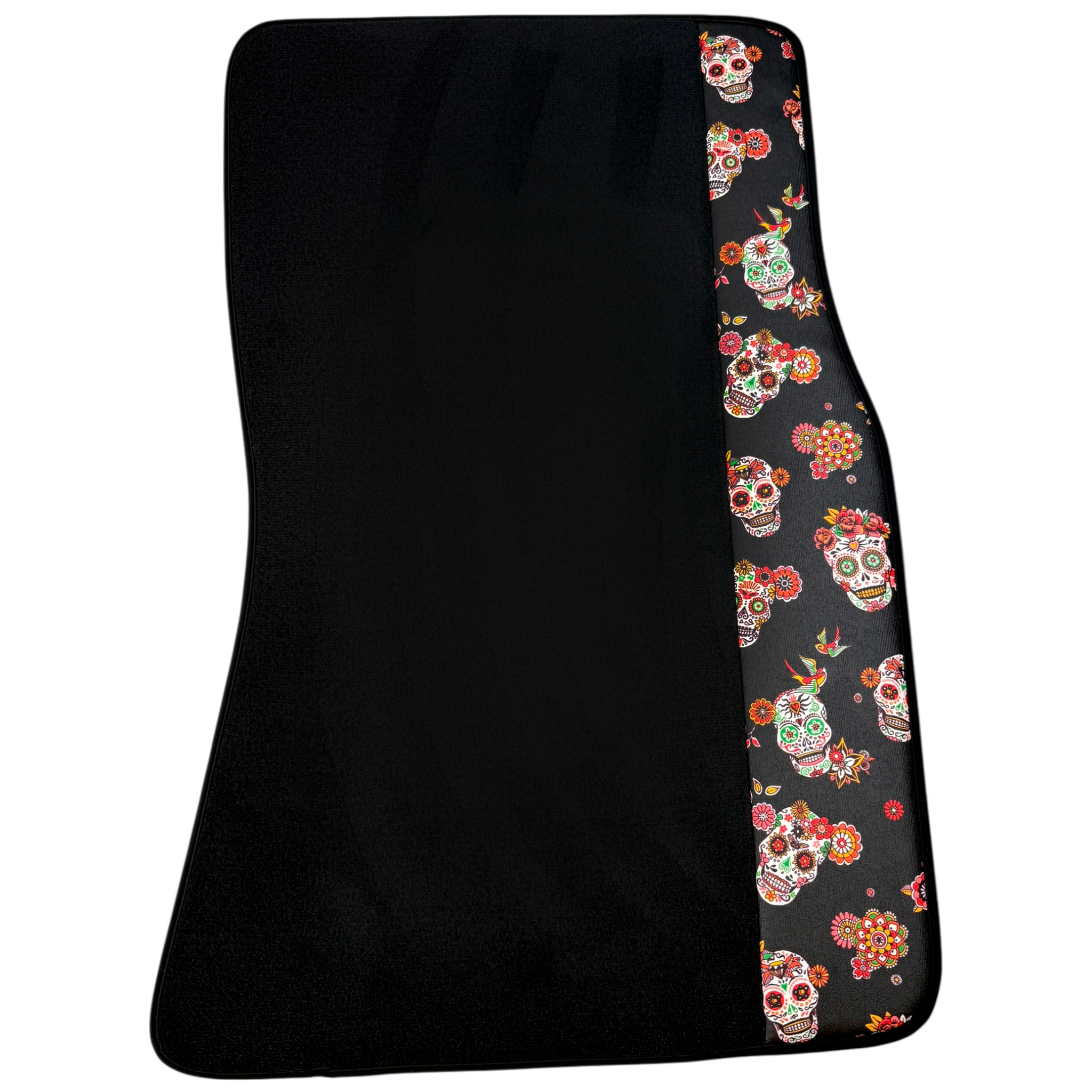 Luxurious Black Floral Skull Car Mats for Rolls-Royce Cullinan