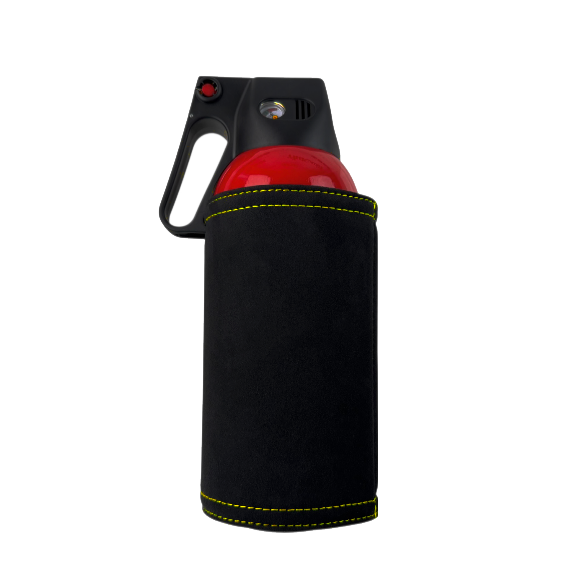Fire Extinguisher Cover for Supercars – Black Alcantara with Various Color Stitching