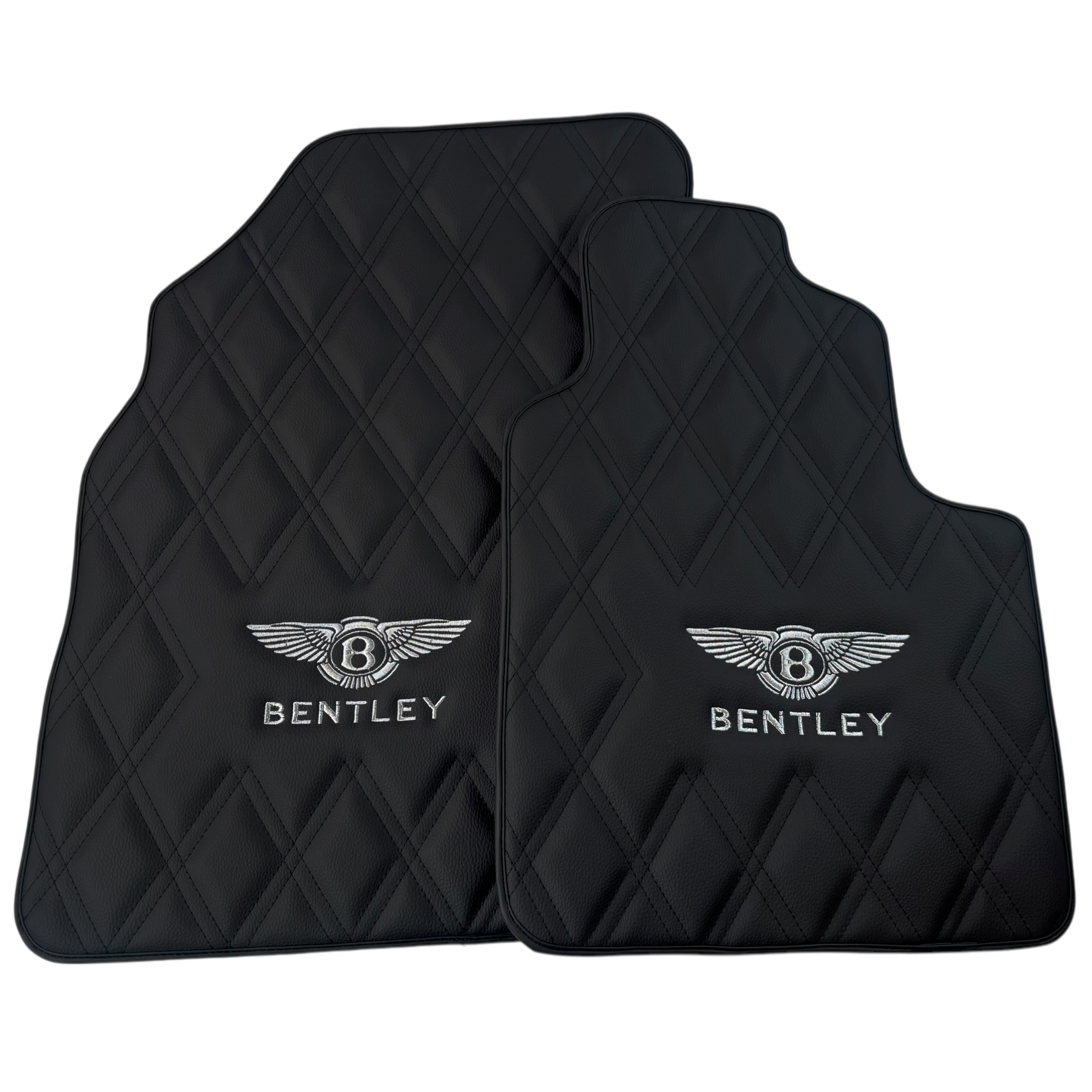 Black Leather Floor Mats for Bentley Continental GTC 2018-2023 (RHD)