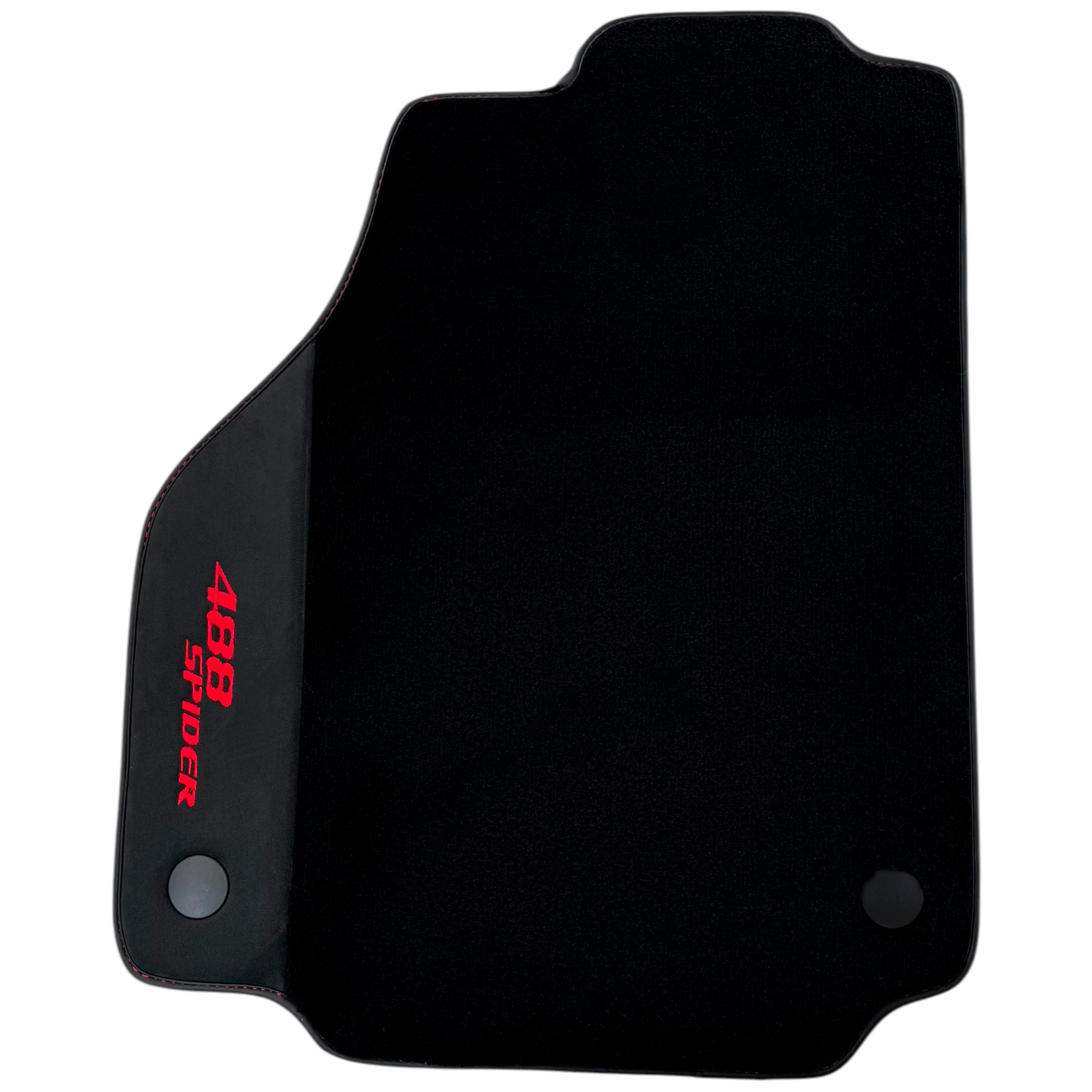 Black Floor Mats for Ferrari 488 Spider (2016-2022) with Alcantara | Red Sewing