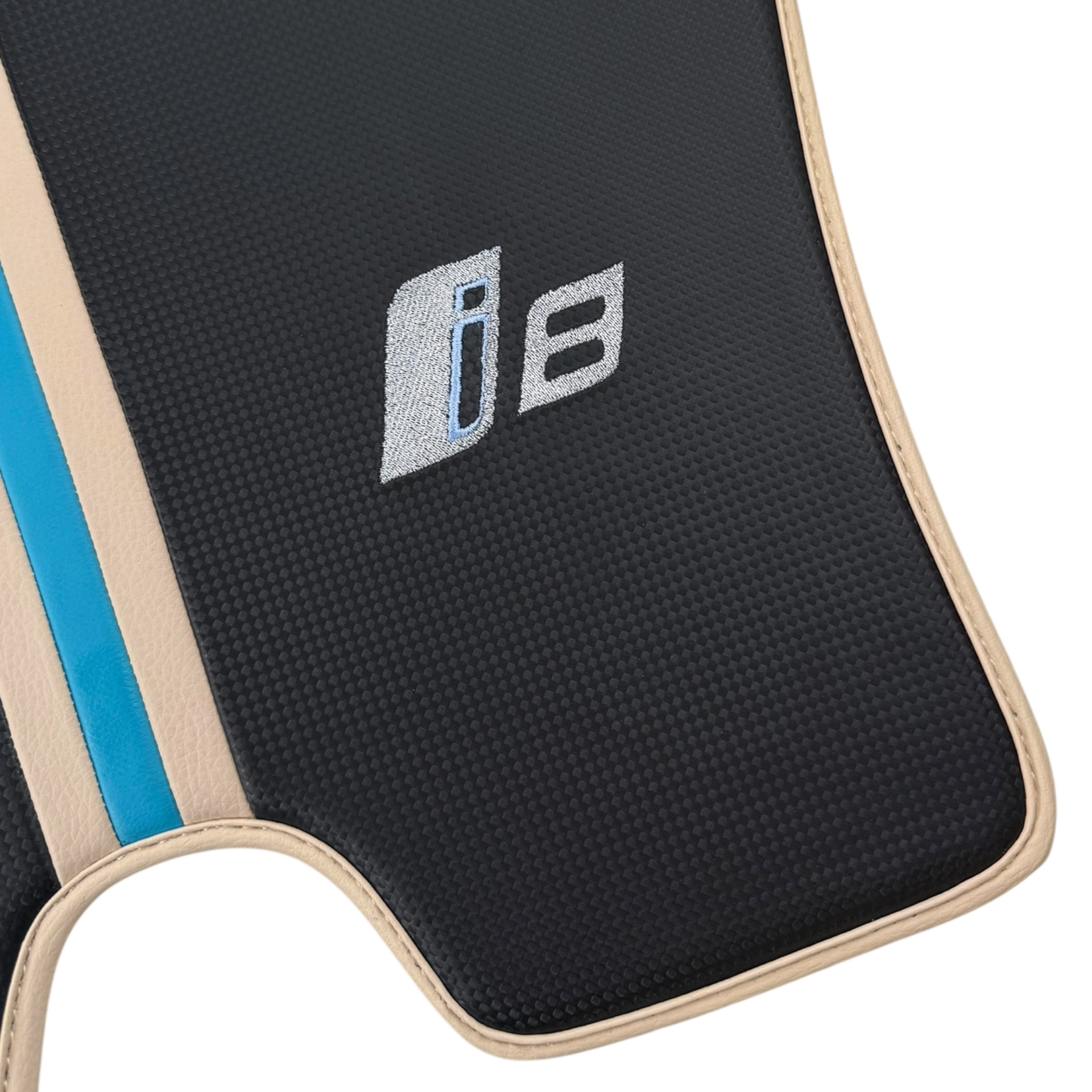 Customizable Floor Mats from Carpet with Leather for BMW i8 - AutoWin