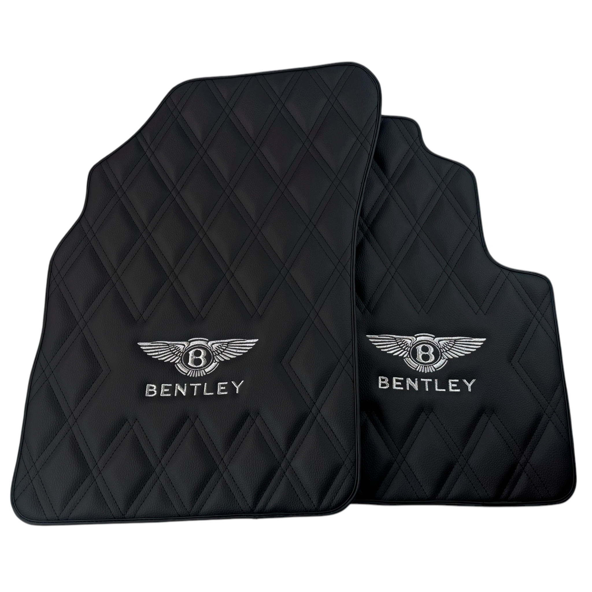Black Leather Floor Mats for Bentley Continental GTC 2018-2023 (RHD)