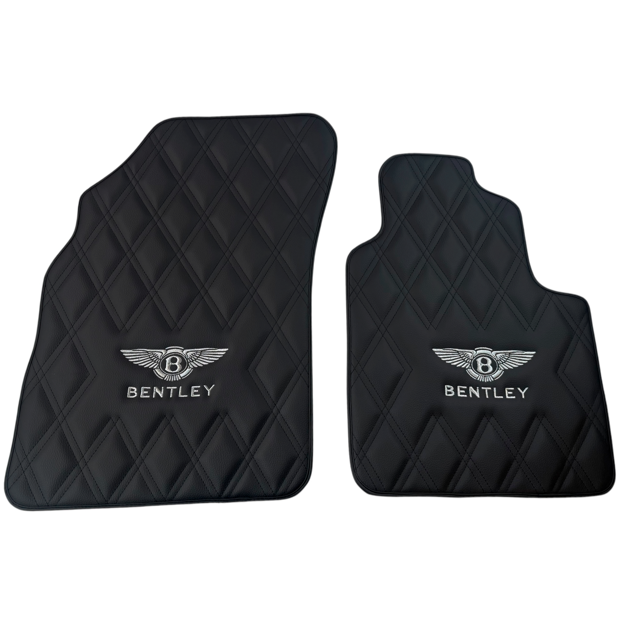 Black Leather Floor Mats for Bentley Continental GTC 2018-2023 (RHD)