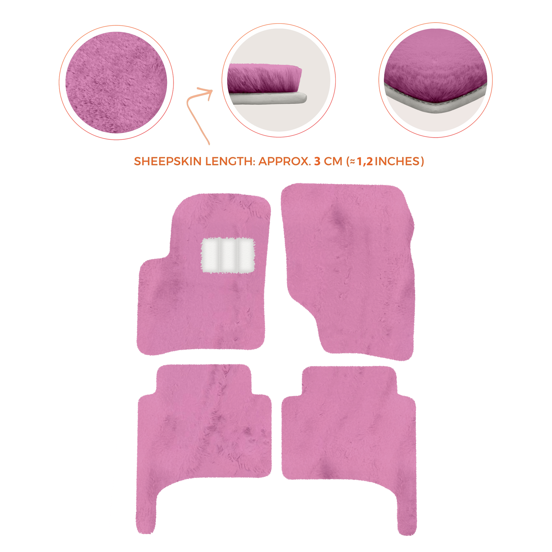 Premium Quality Sheepskin Floor Mats for Porsche 550 (1953-1956)