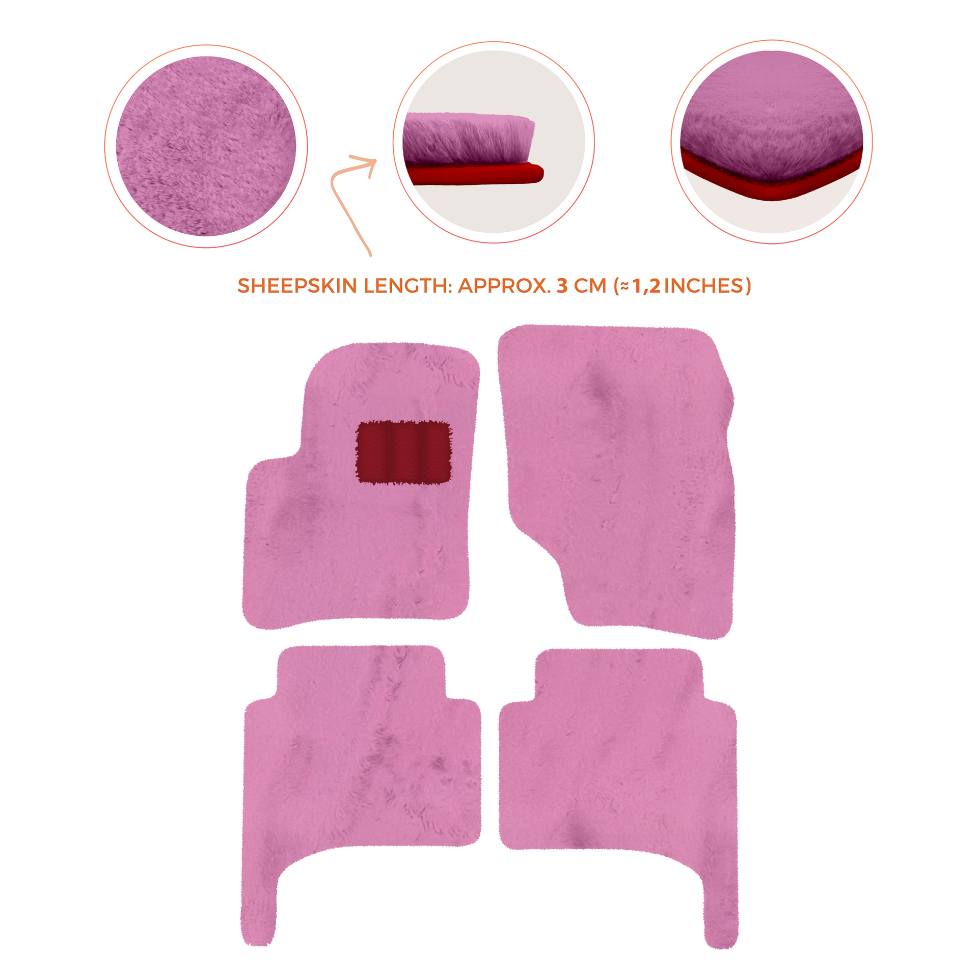 Premium Quality Sheepskin Floor Mats for Porsche 550 (1953-1956)