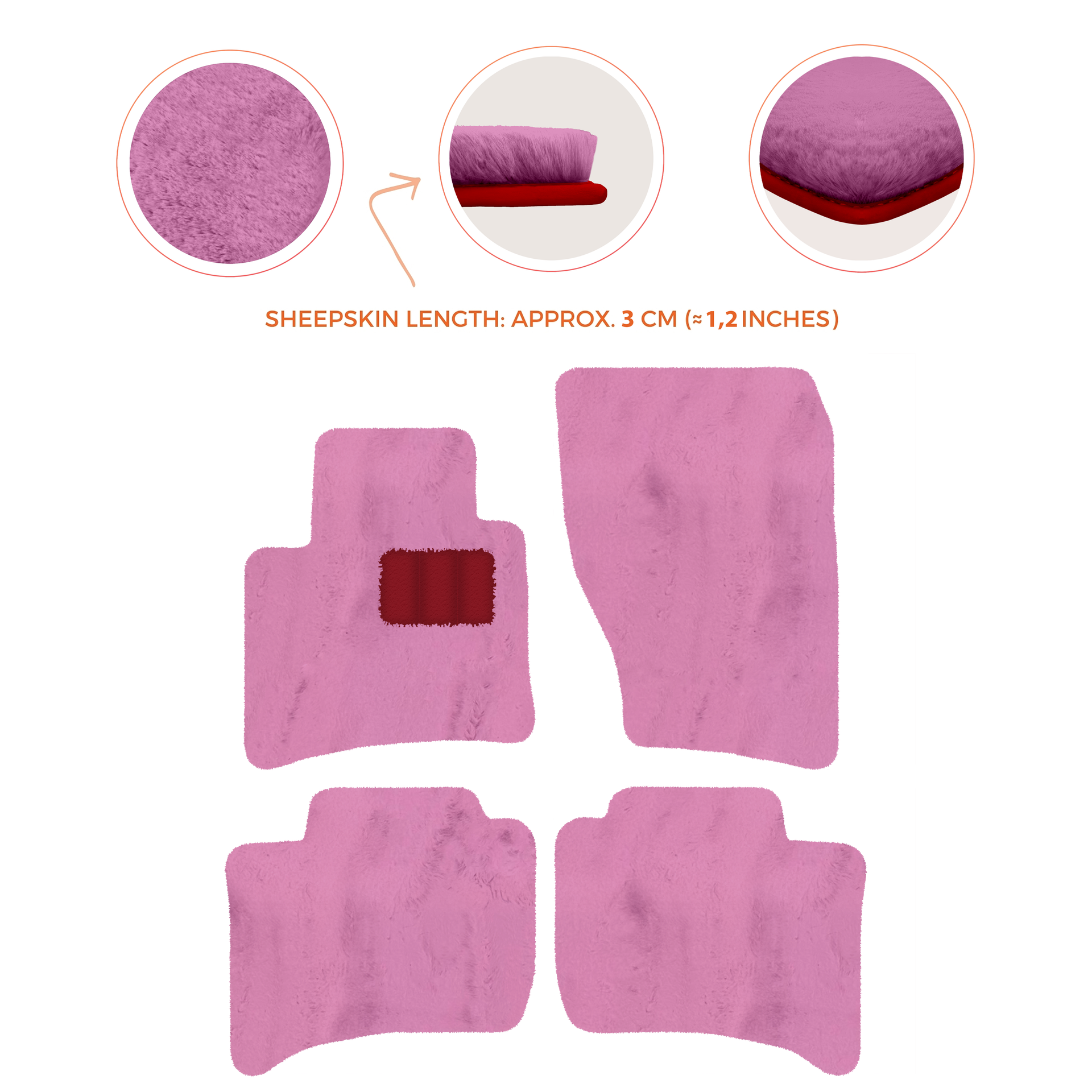 Premium Sheepskin Floor Mats for Porsche Cayenne (2010-2018)