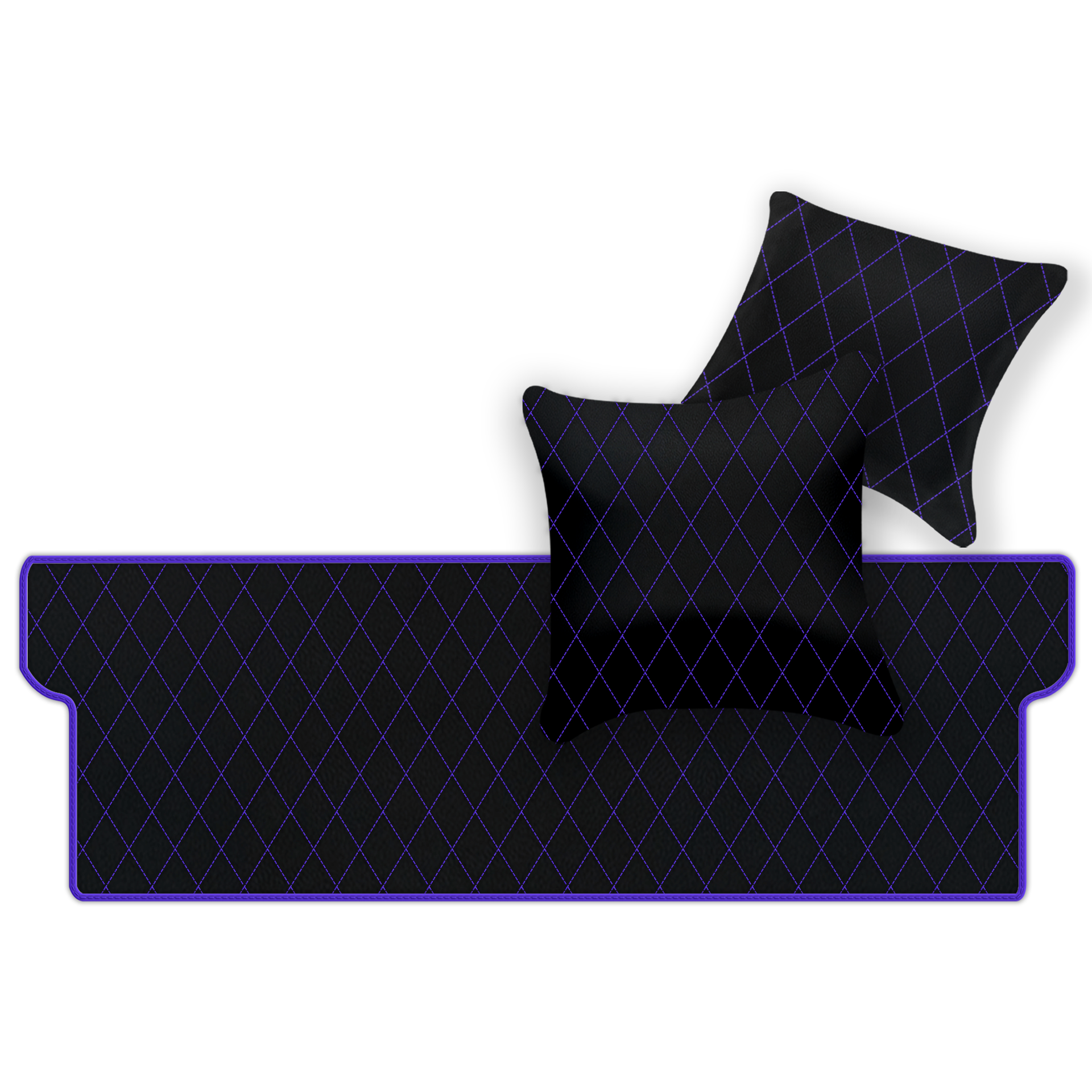 Customizable Leather Trunk Floor Mats with Double Diamond Pattern for Ferrari Dino GT4 (1973-1979) - AutoWin