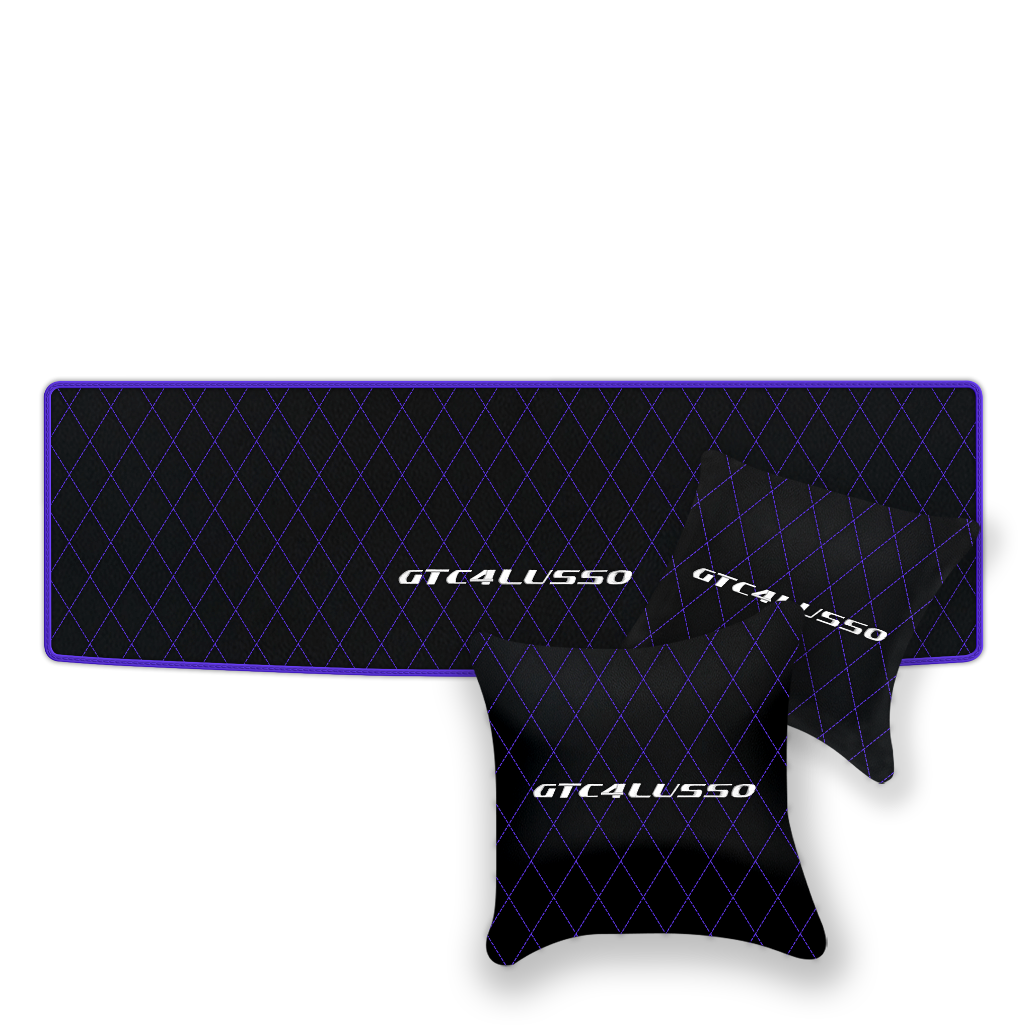 Luxury Black Leather Floor Mats for Ferrari Roma (2021-2024)