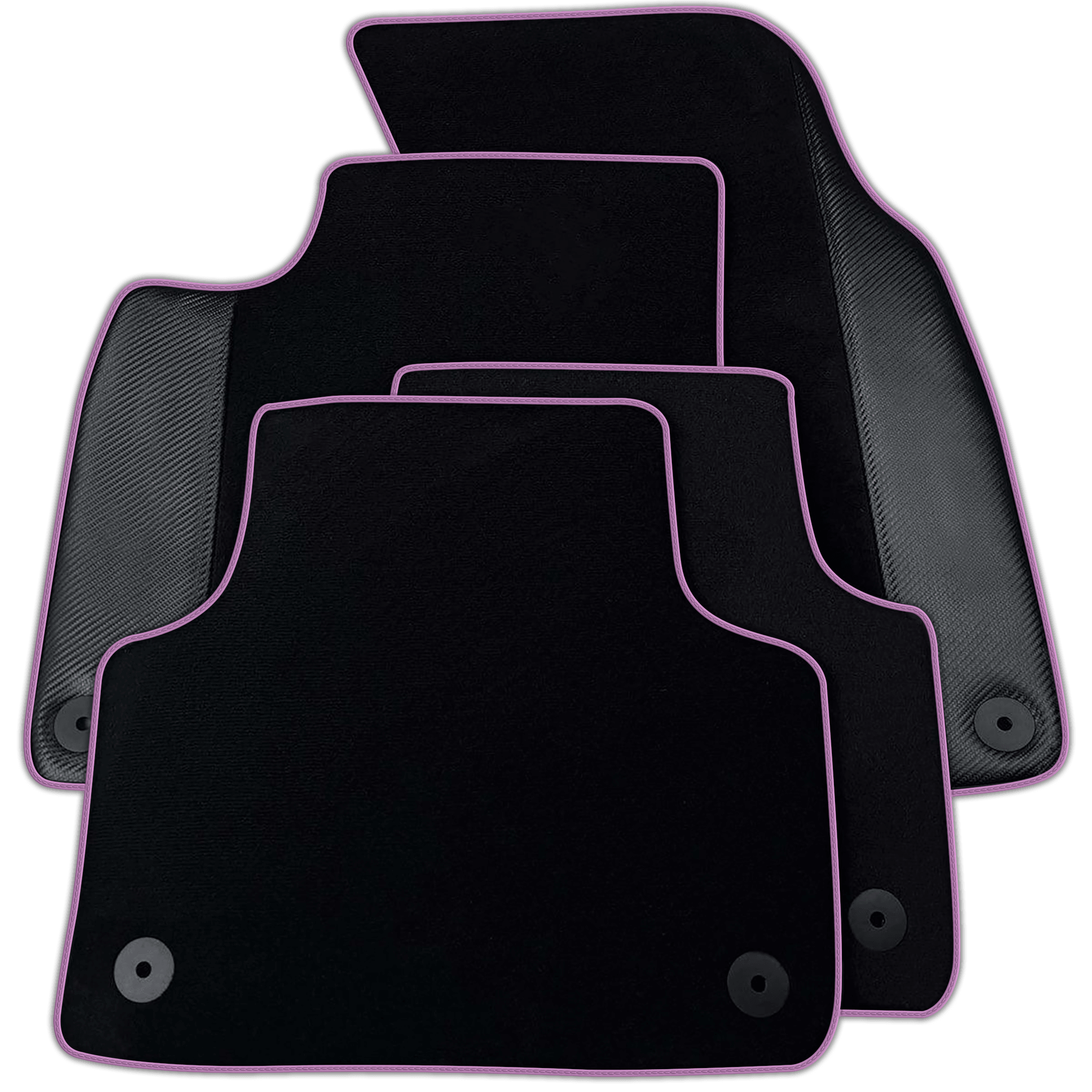 Customizable Black Carbon Leather Floor Mats for Audi A2 2000-2005 8Z | Various Trim Colors