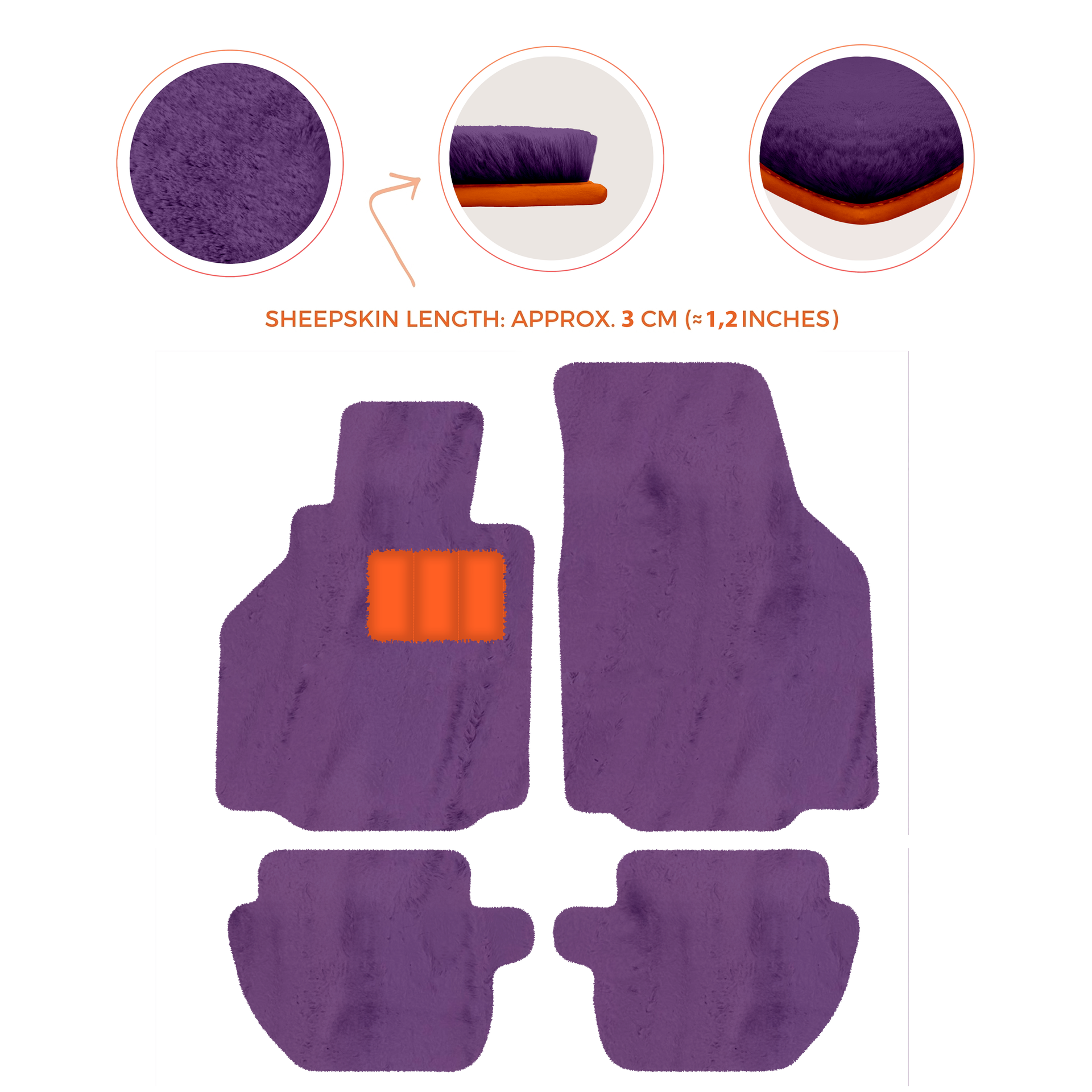 Premium Luxury Sheepskin Floor Mats for Ferrari Roma (2021-2024)