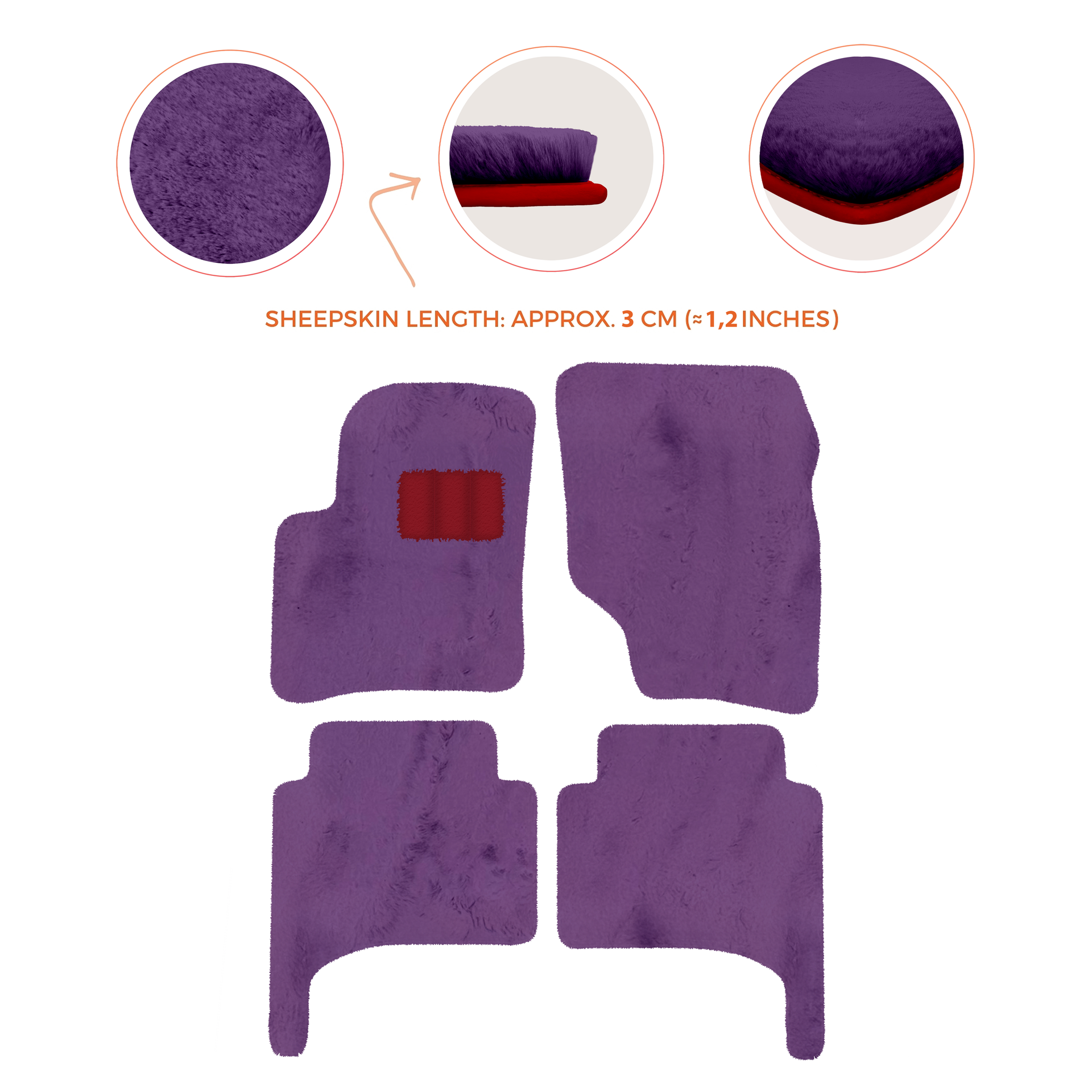 Premium Quality Sheepskin Floor Mats for Porsche 550 (1953-1956)