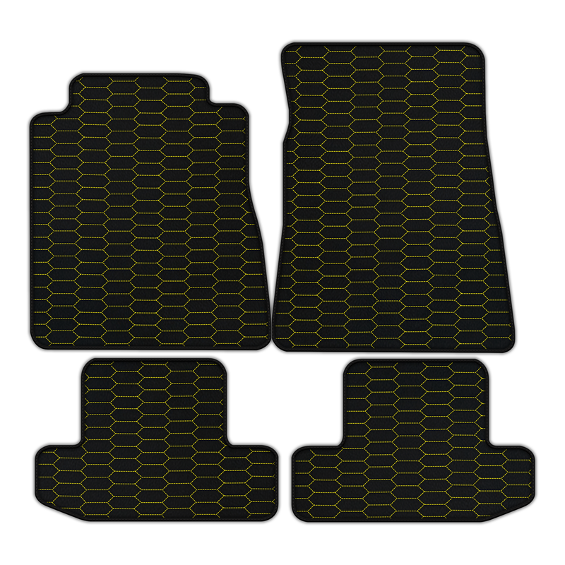 Customizable Leather Floor Mats with Raptor Hex Pattern for Ford Mustang GT350 Shelby (2015-2021)