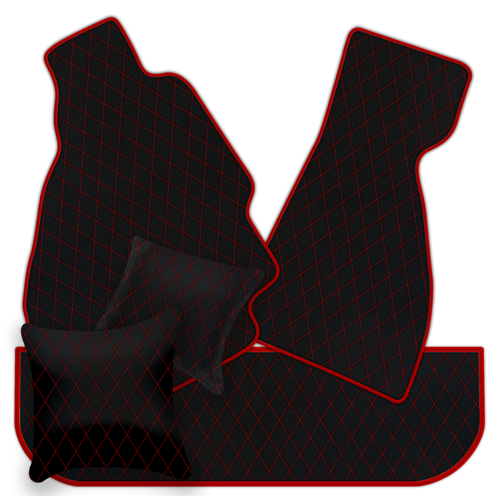 Premium Black Leather Floor Mats for Ferrari 328 GTS (1985-1989)