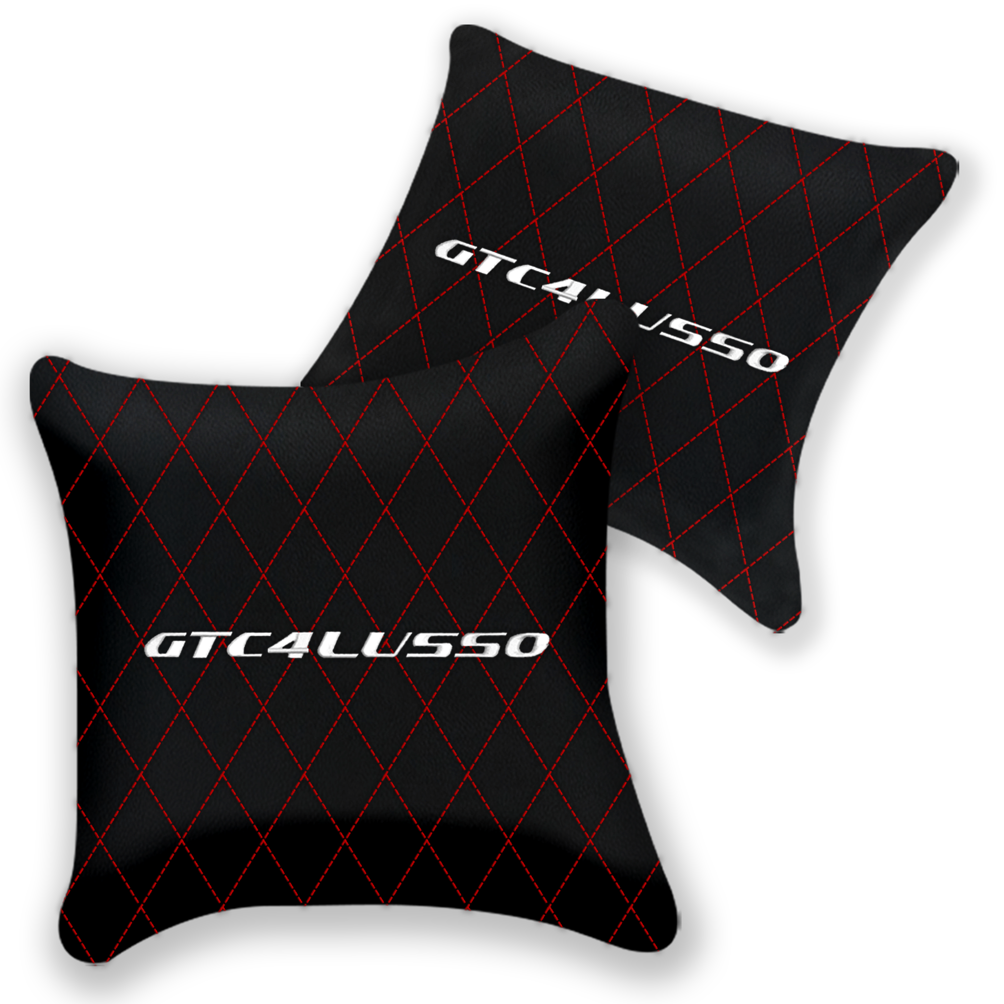 Customizable Black Leather Pillows for Ferrari Roma (2021-2024)