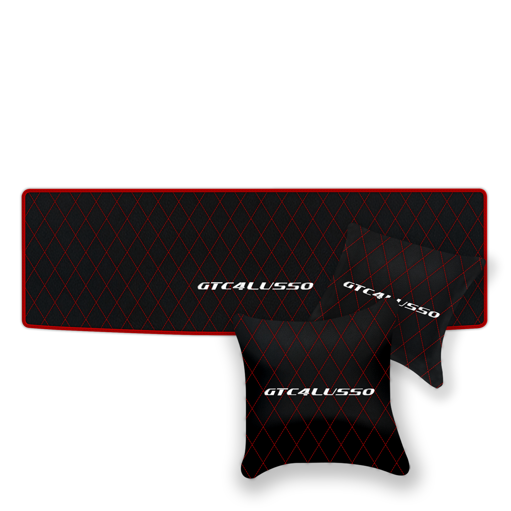 Luxury Black Leather Floor Mats for Ferrari Roma (2021-2024)