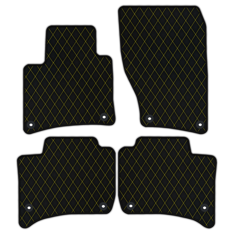 Customizable Leather Floor Mats with Single Diamond Pattern for Porsche Cayenne (2010-2018)