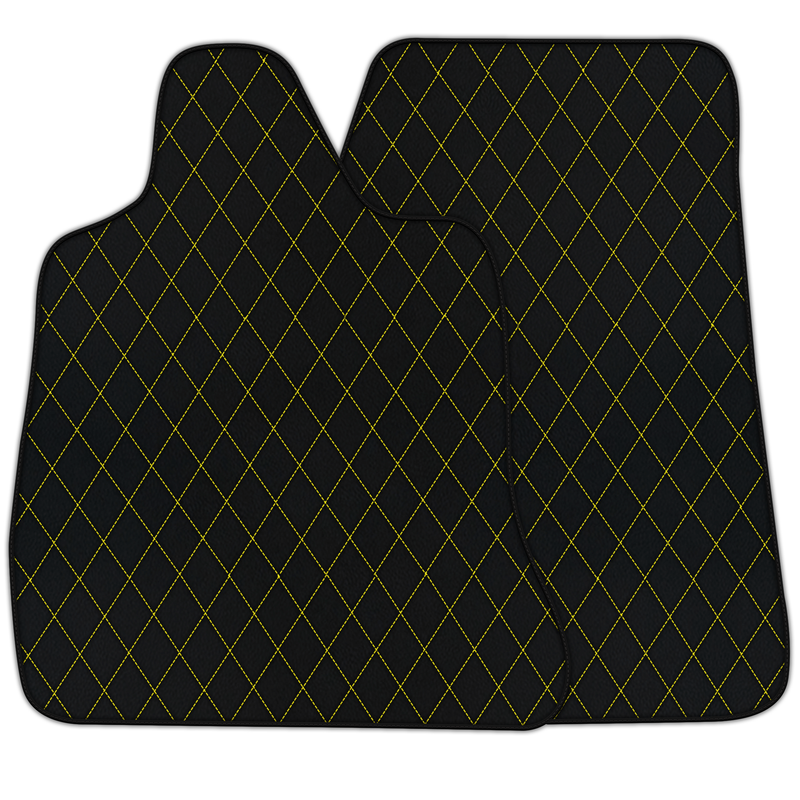 Customizable Leather Floor Mats with Single Diamond Pattern for Chevrolet Corvette C7 (2014-2019)