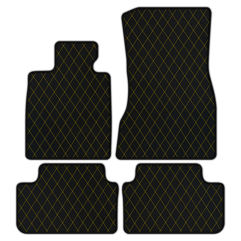 Customizable Leather Floor Mats with Single Diamond Pattern for BMW M5 G90 (2023-2026) Sedan