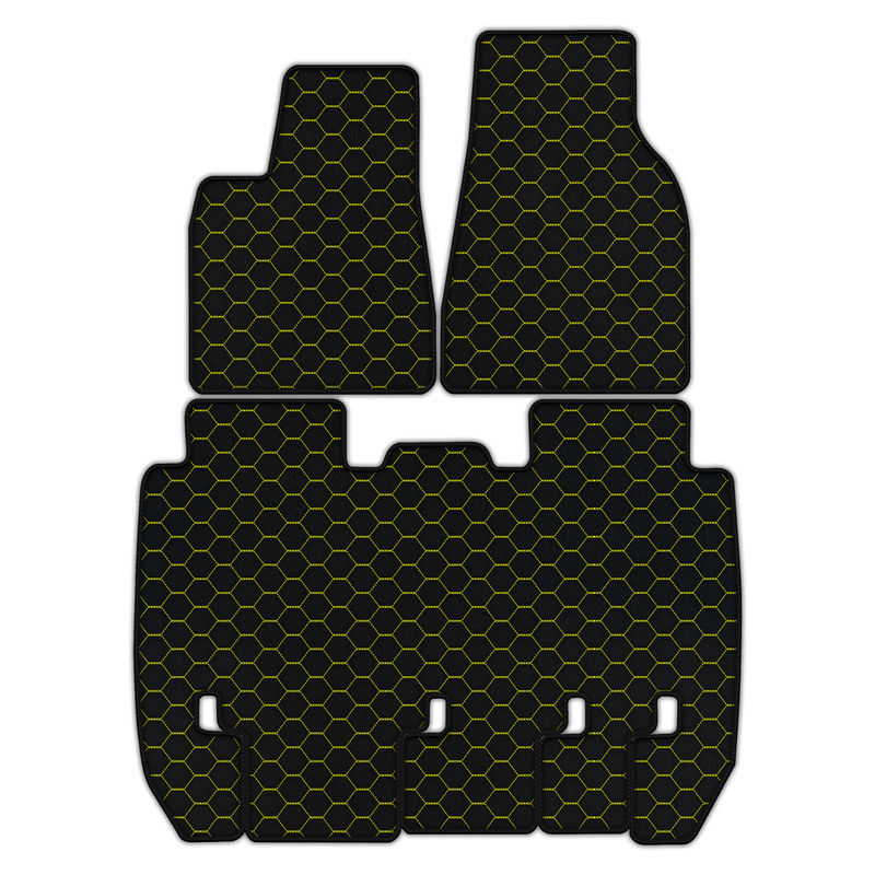 Customizable Leather Floor Mats with Symmetrical Hex Pattern for Tesla Model X - 5 Seats (2016-2025)
