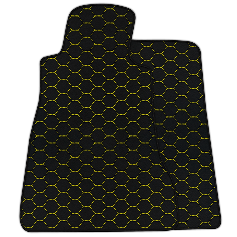 Customizable Leather Floor Mats with Symmetrical Hex Pattern for Chevrolet Corvette C6 (2005-2013)