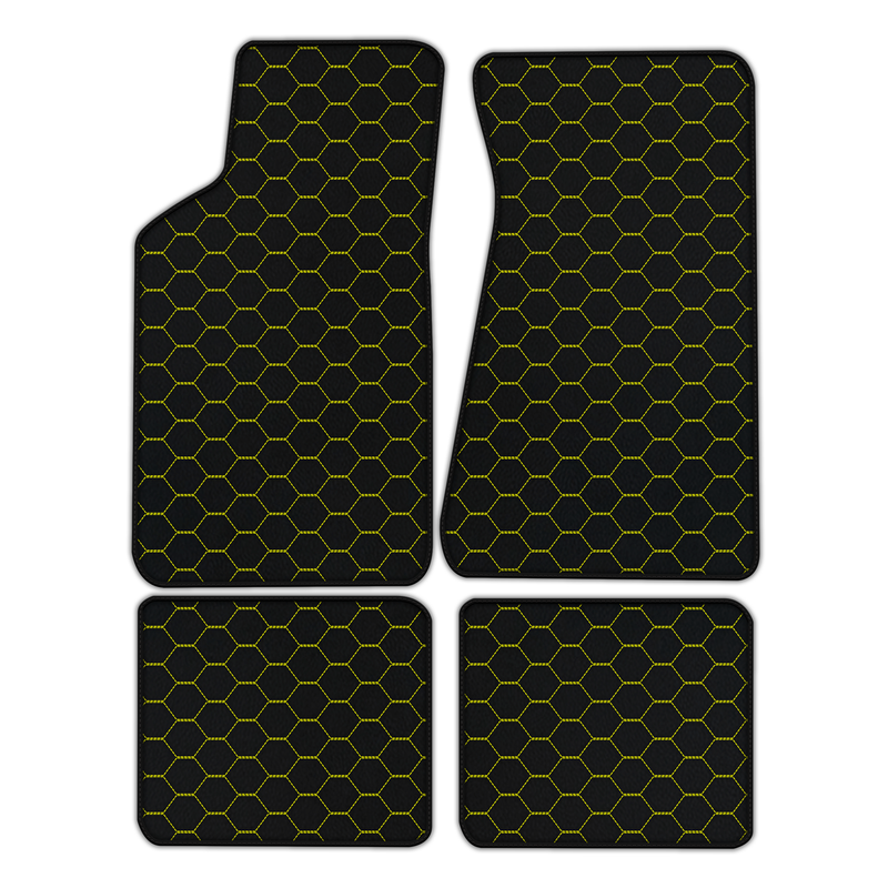 Customizable Leather Floor Mats with Symmetrical Hex Pattern for Pontiac FireBird (1970-1981)