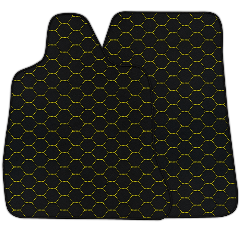 Customizable Leather Floor Mats with Symmetrical Hex Pattern for Chevrolet Corvette C7 (2014-2019)
