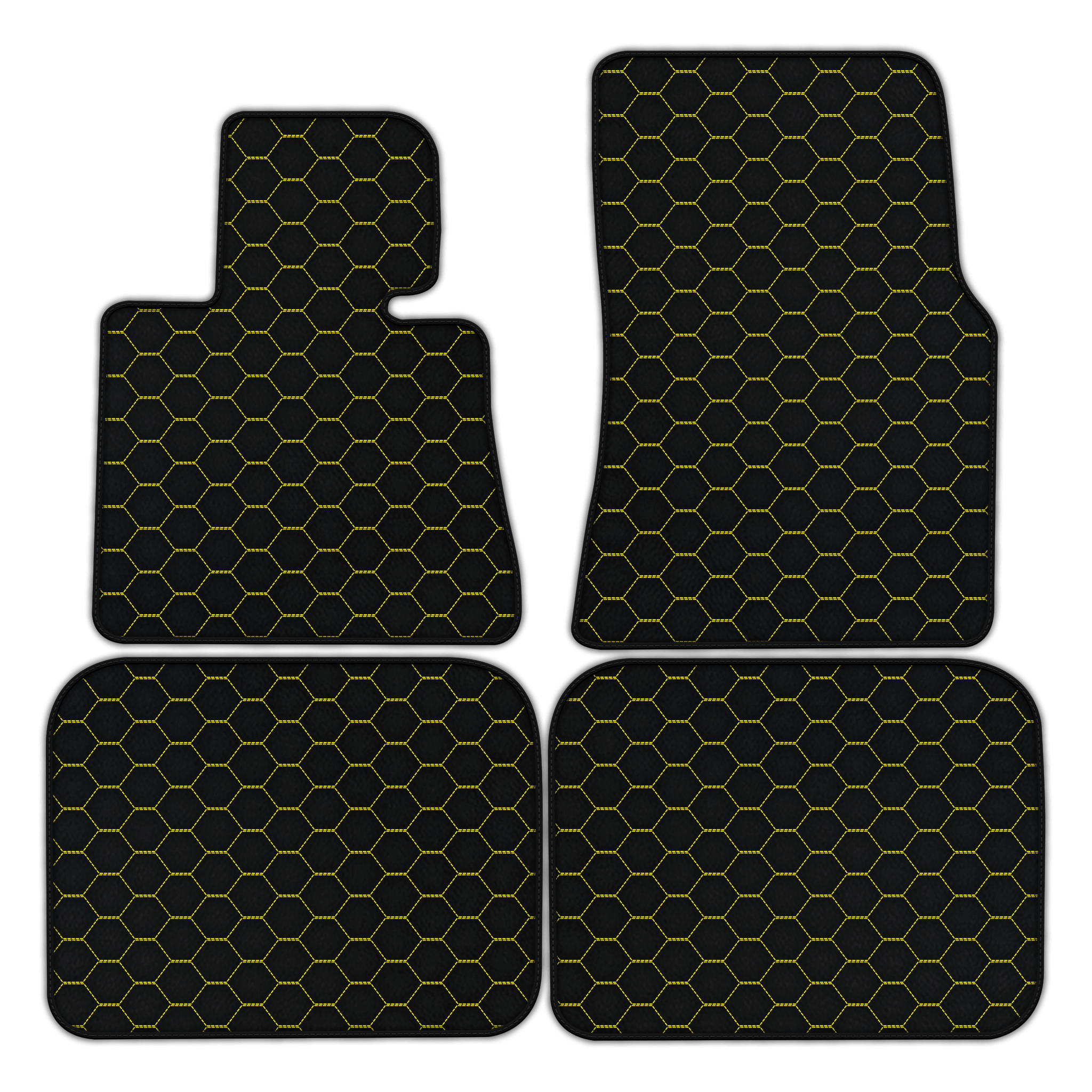 Customizable Leather Floor Mats with Symmetrical Hex Pattern for Rolls Royce Phantom Sedan (2003-2016)