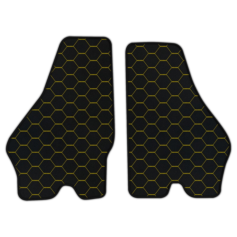 Customizable Leather Floor Mats with Symmetrical Hex Pattern for Lamborghini Jalpa (1981-1988)