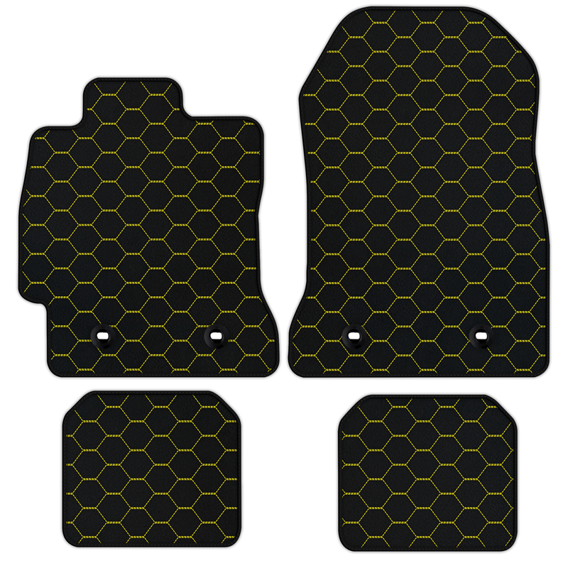 Customizable Leather Floor Mats with Symmetrical Hex Pattern for Toyota GT86 (2012-2021)