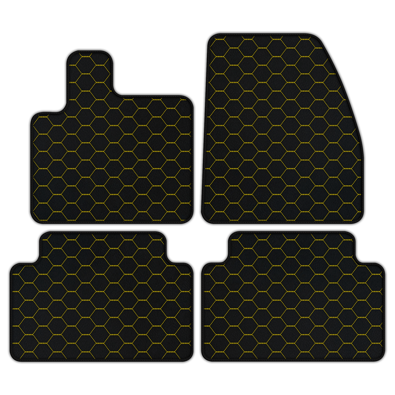 Customizable Leather Floor Mats with Symmetrical Hex Pattern for Range Rover Evoque (2019-2024) 5-Doors