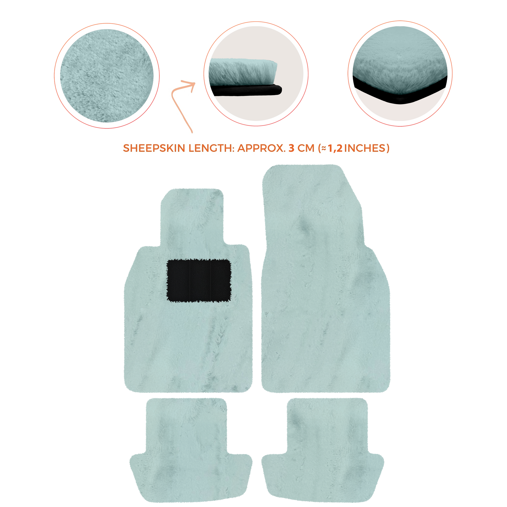 Premium Sheepskin Floor Mats for Porsche 911 991 (2012-2019)