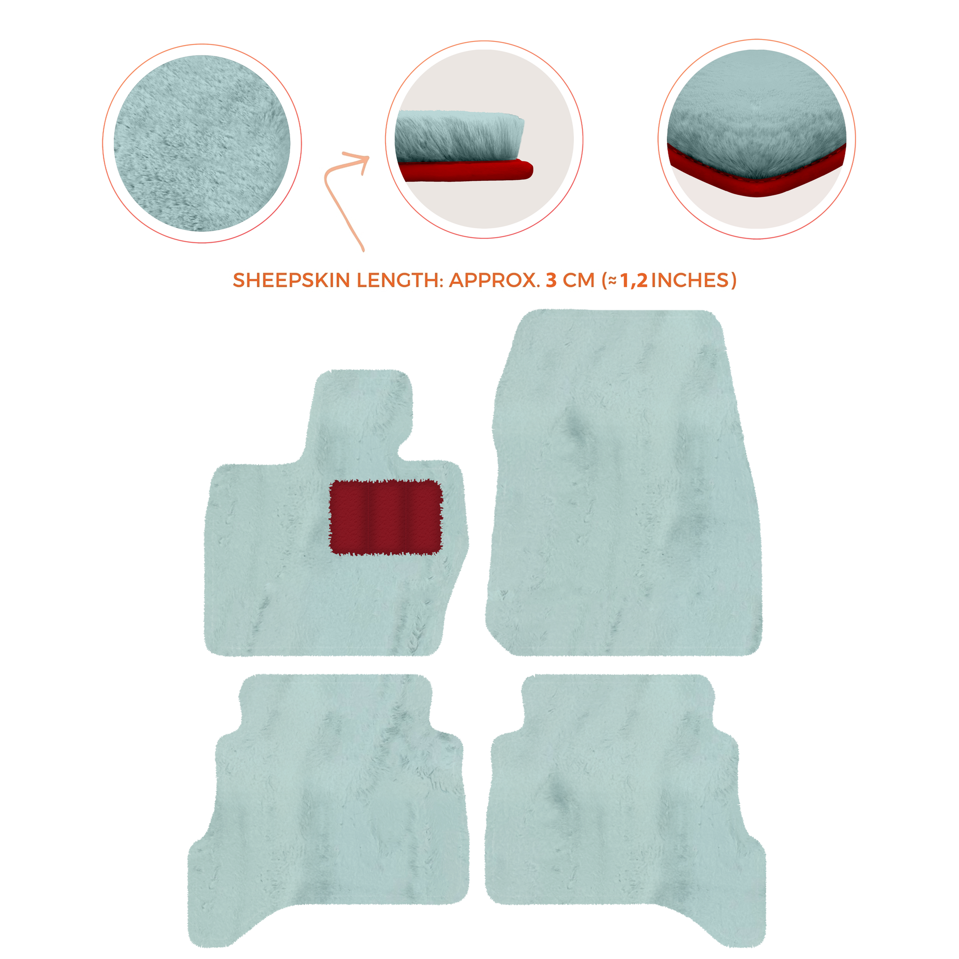 Premium Sheepskin Floor Mats for Range Rover Evoque (2015-2019)
