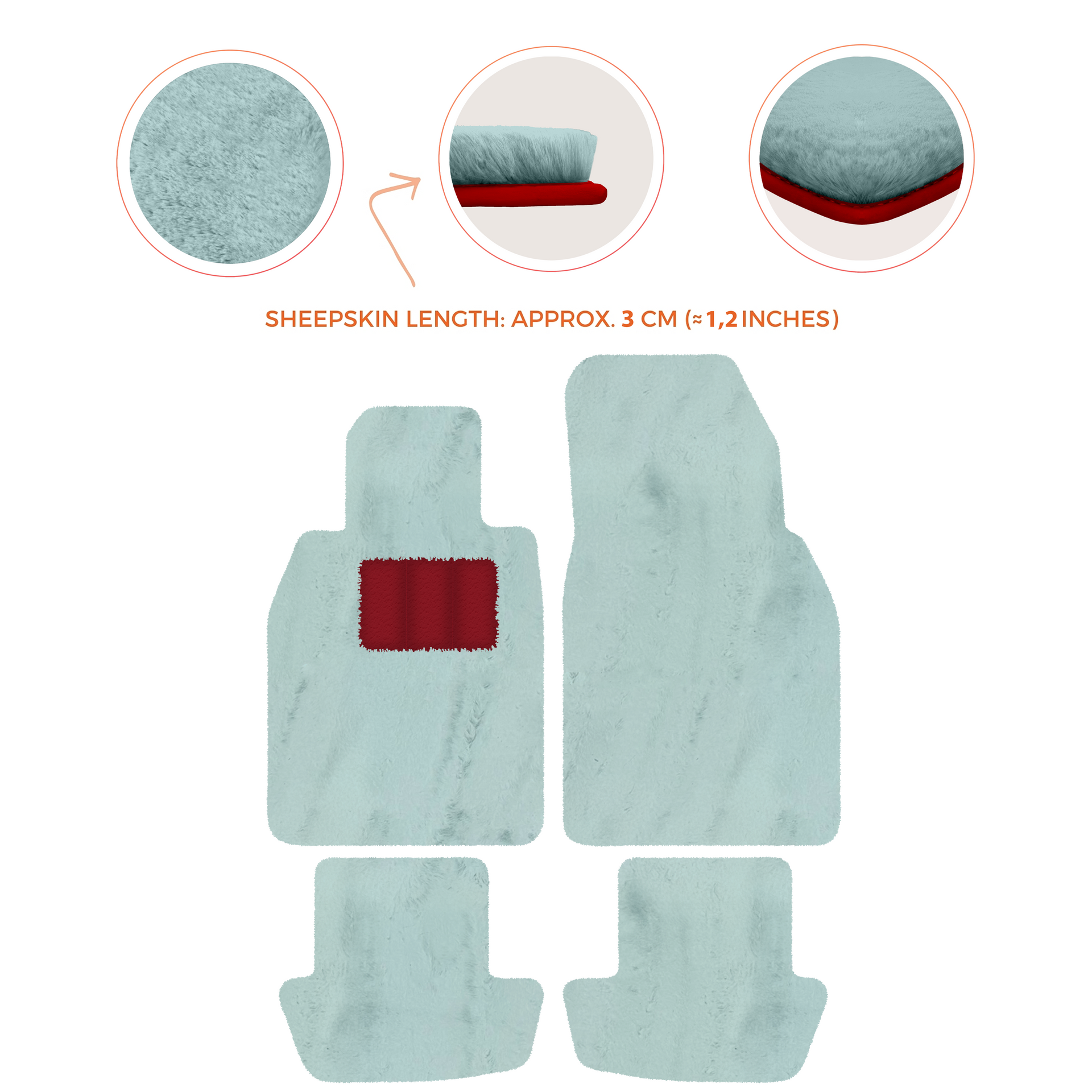 Premium Sheepskin Floor Mats for Porsche 911 991 (2012-2019)