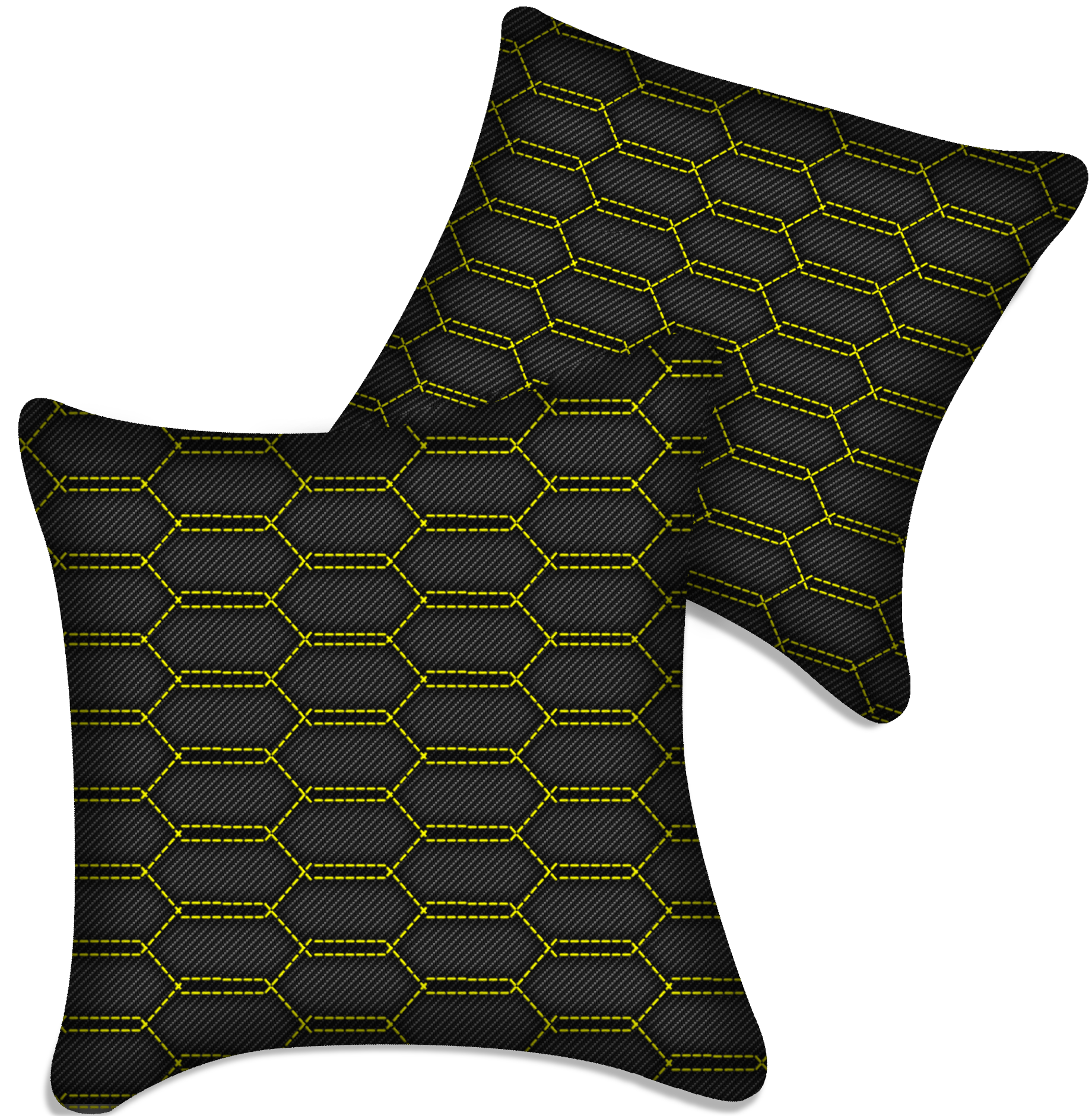 Customizable Black Carbon Fiber Pillows Set of 2 for All Vehicles