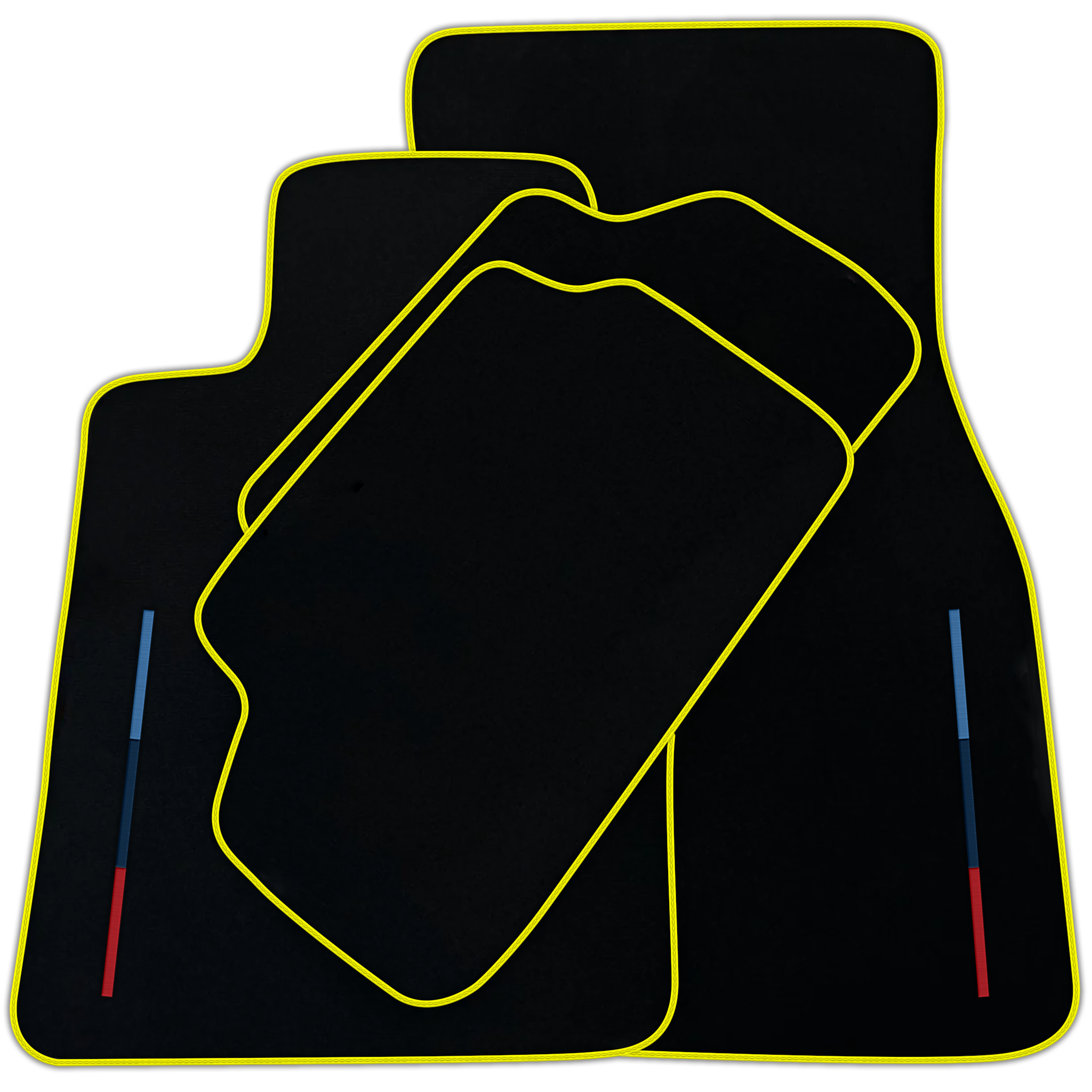 Black Floor Mats For BMW Z4 Series E89 With Color Stripes and Beige Trim Tailored Set Perfect Fit | Various Trim Colors