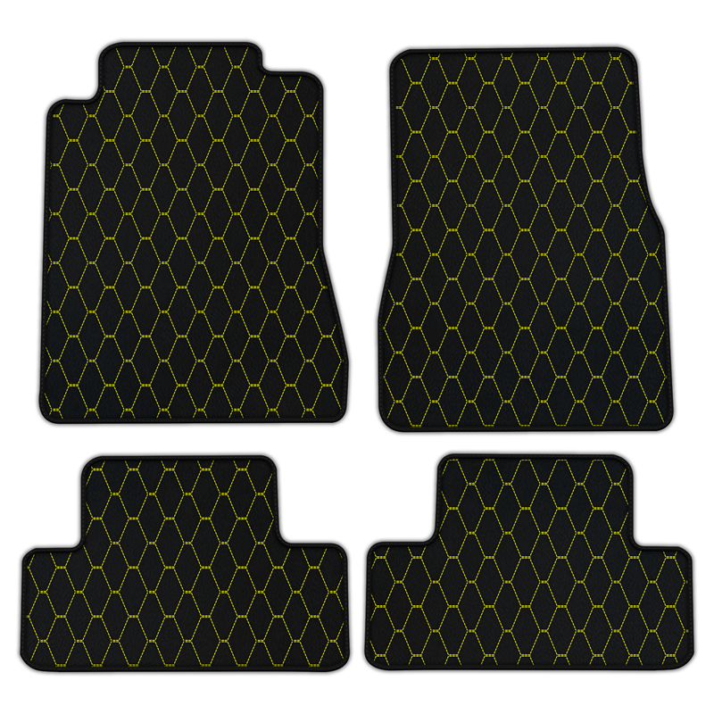 Customizable Leather Floor Mats with Vertical Hex Pattern for Ford Mustang V FL (2011-2014)