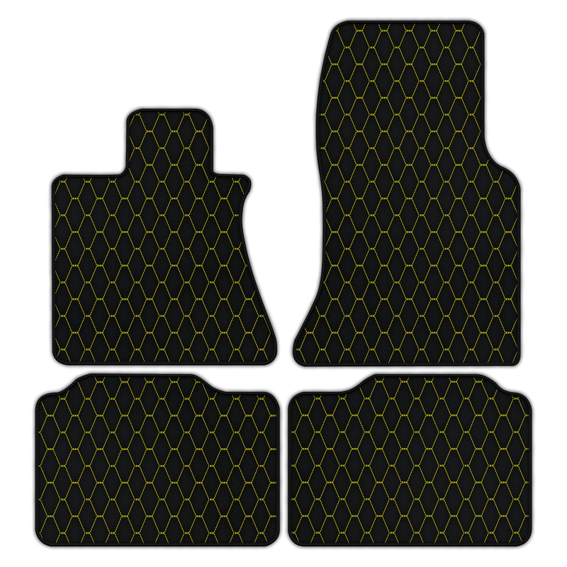 Customizable Leather Floor Mats with Vertical Hex Pattern for Rolls Royce Phantom VIII (2017-2024)