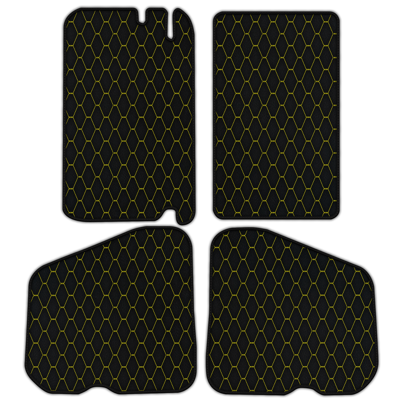 Customizable Leather Floor Mats with Vertical Hex Pattern for Rolls Royce Shadow (1965-1977)