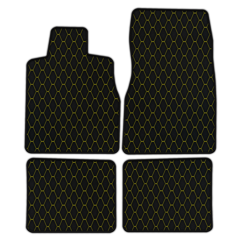 Customizable Leather Floor Mats with Vertical Hex Pattern for Fisker Karma (2011-2012)