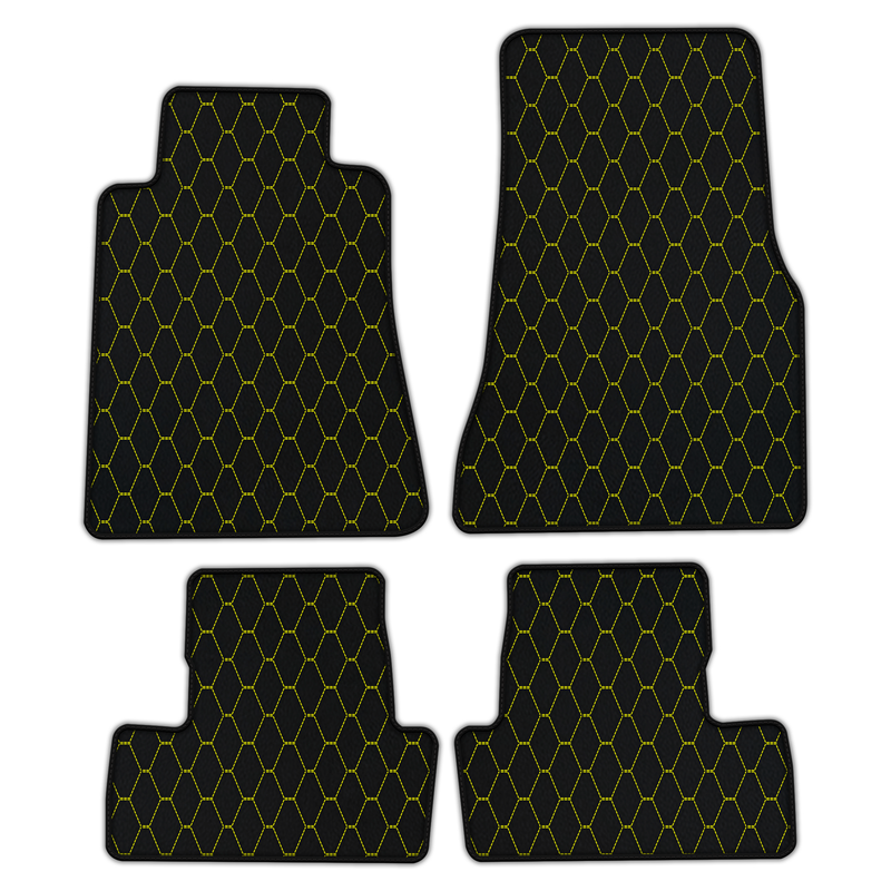 Customizable Leather Floor Mats with Vertical Hex Pattern for Ford Mustang V (2004-2010)