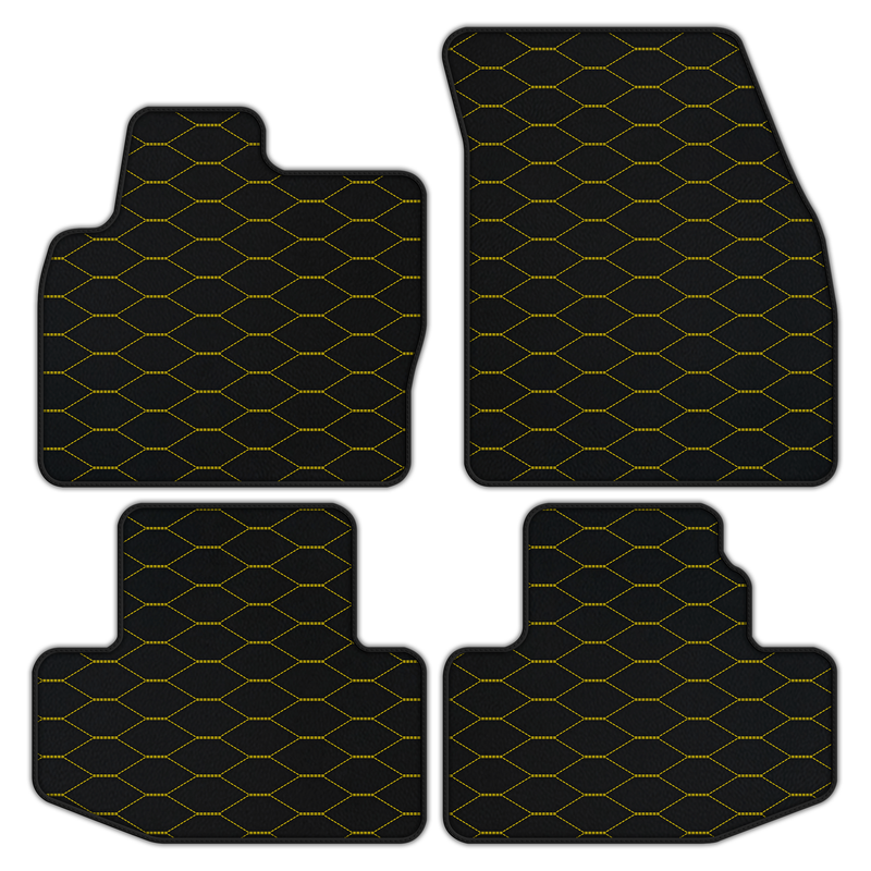 Customizable Leather Floor Mats with Viper Hex Pattern for Range Rover Evoque (2016-2024) Convertible