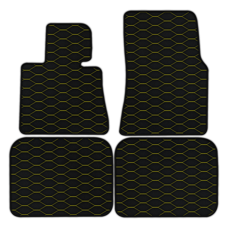 Customizable Leather Floor Mats with Viper Hex Pattern for Rolls Royce Phantom Sedan (2003-2016)