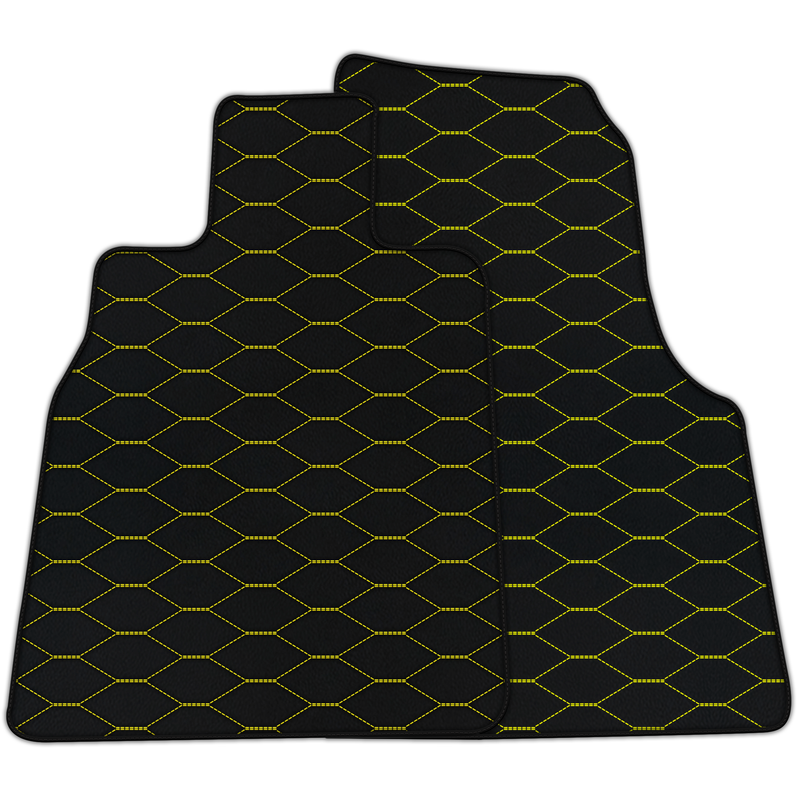 Customizable Leather Floor Mats with Viper Hex Pattern for Chevrolet Corvette C8 (2020-2024)