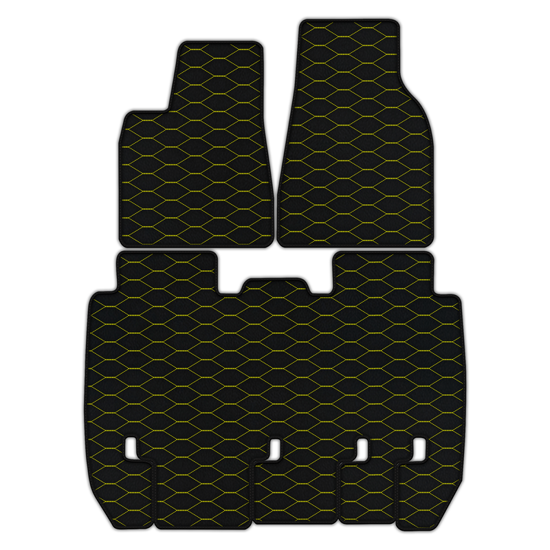 Customizable Leather Floor Mats with Viper Hex Pattern for Tesla Model X - 5 Seats (2016-2025)