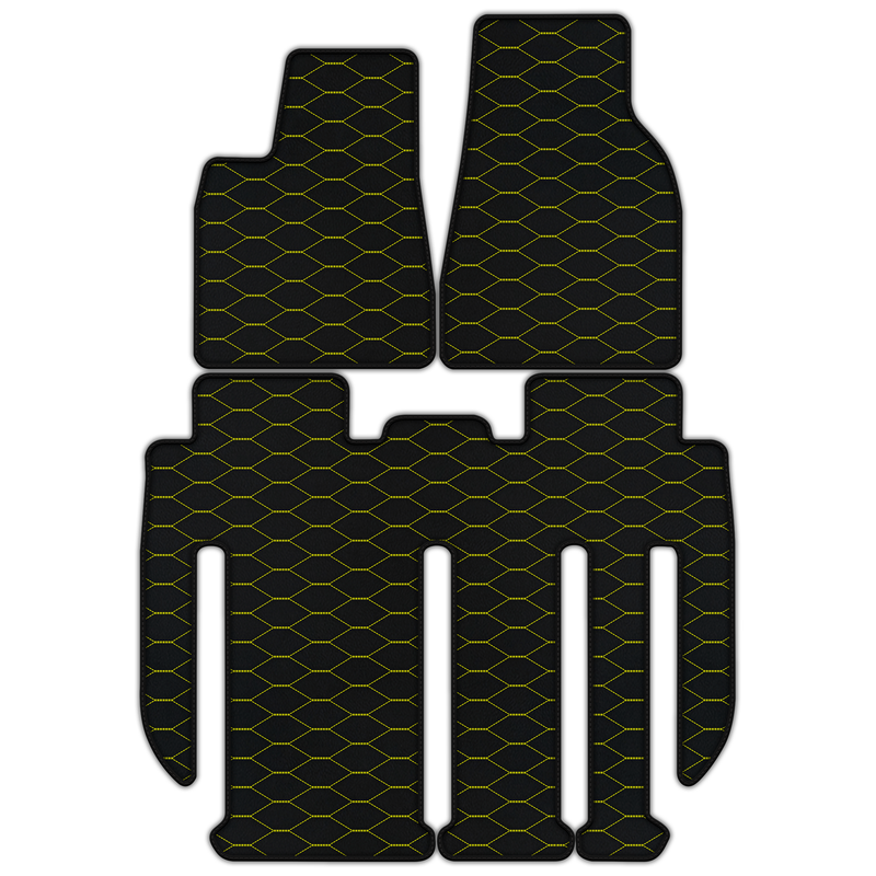 Customizable Leather Floor Mats with Viper Hex Pattern for Tesla Model X - 7 Seats (2017-2025)