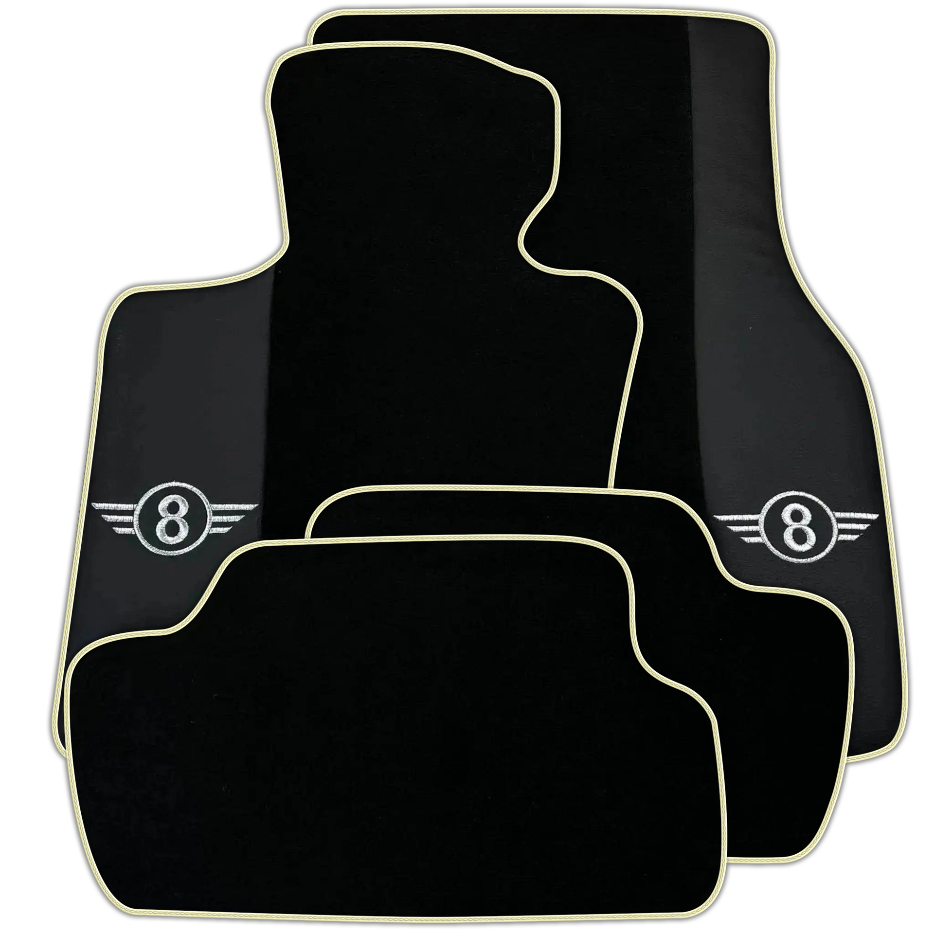 Black Floor Mats for Mini Cooper / One R53 (2001-2007) Cooper S with Leather