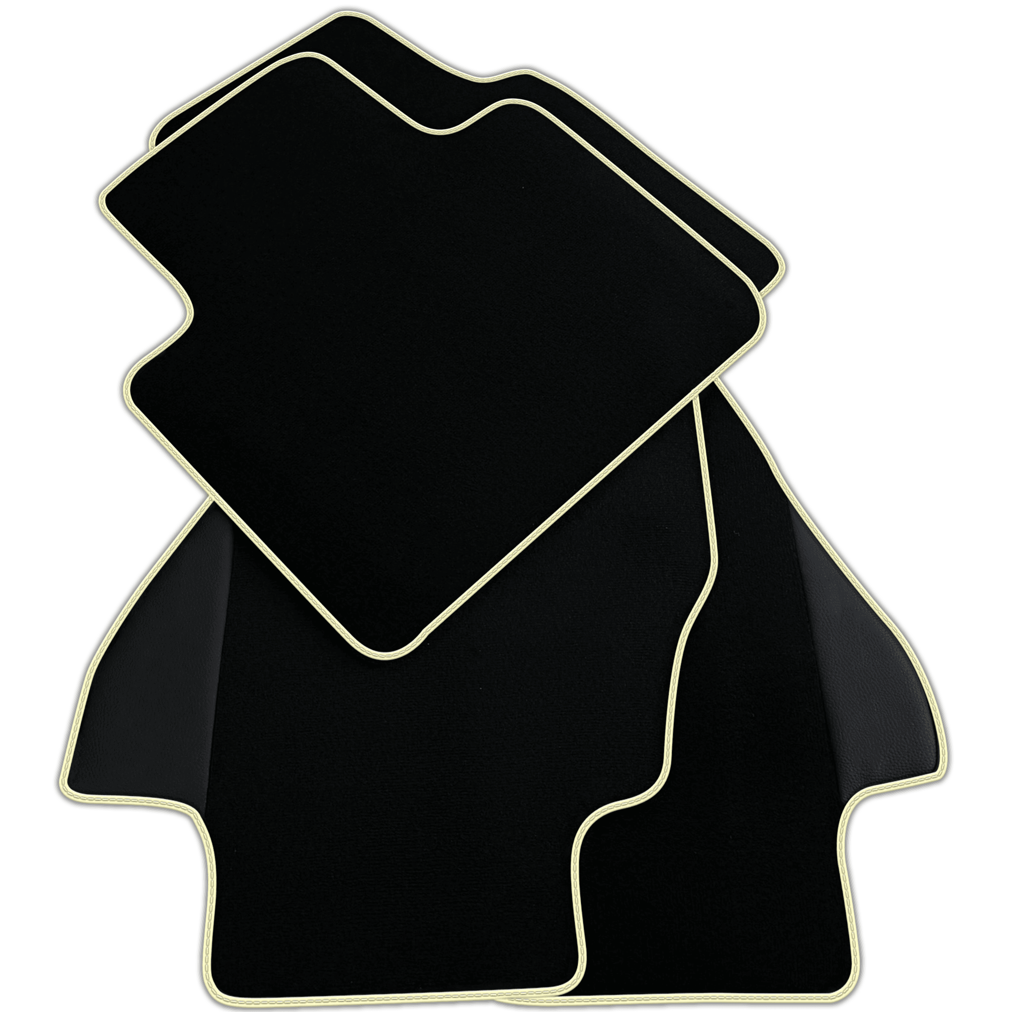 Custom Black Floor Mats for Ferrari Dino 308 GT4 (1973-1979) with Leather